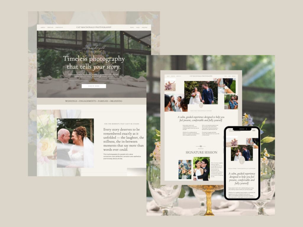cat macdonald photography website mockups