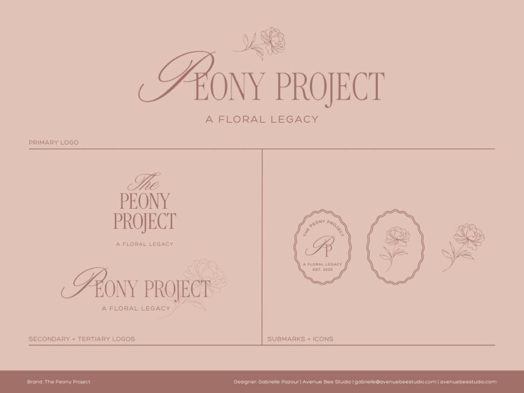 peony project logo variations